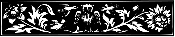The image shows a decorative border with floral patterns on it; there is no text present within this clip-art piece.