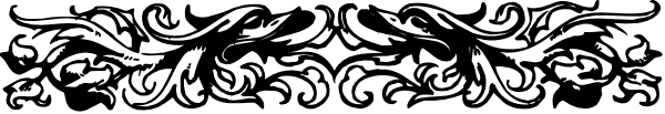 The image shows a black and white decorative border with intricate patterns at its center against an otherwise plain background.