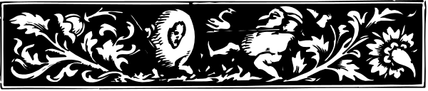 The image shows a decorative border with intricate patterns resembling floral designs on what appears to be an otherwise plain background; there is no text present in this clip-art piece.