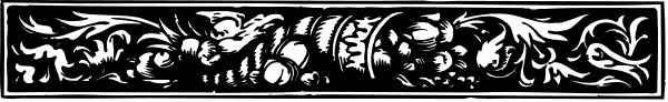 The image shows a decorative border with intricate patterns resembling leaves on either side of what appears to be an emblem in between them; it is set against a plain background without any text present.