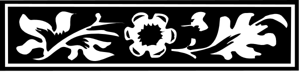 The image shows a decorative border with floral patterns on it against a plain background.