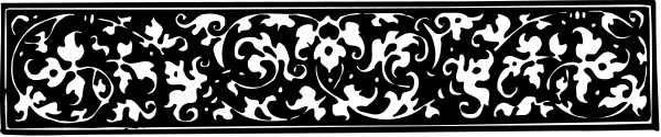 The black and white photo shows a decorative molding with intricate designs on it against a plain background.