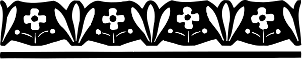 The image shows a black border with white floral designs along its length.