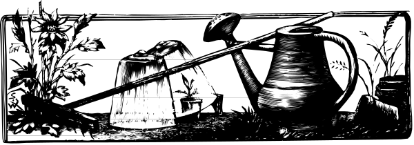 The black and white photo shows a scene with various elements: there's an animal that appears to be a dog on top of what looks like a building; below this structure is another smaller one resembling a house, also in monochrome tones; next to these buildings are trees or plants providing some greenery. The image has the appearance of being digitally altered with filters applied for an artistic effect.
