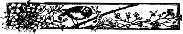 The black and white photo shows a decorative border with floral patterns at its top edge; there is no text present in this image.