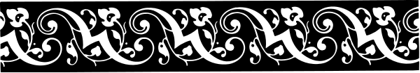 The image shows a black and white illustration of an intricate scroll with decorative patterns on it against a plain background.