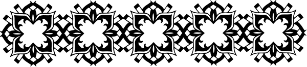 The image shows a black border with white floral designs along its length.