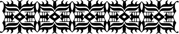 The image shows a black and white text with decorative elements on top of it.