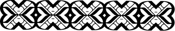 The image shows a pattern of interlocking shapes that resemble stylized letters forming an abstract design on what appears to be fabric with fringe details at each end.