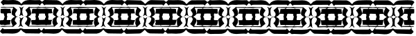 The image shows a long line of identical black rectangles with white text on them against a gray background.