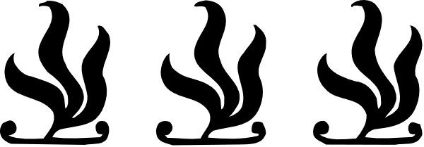 The image shows a blurry gray background with an abstract design that resembles a stylized letter "c" in black coloring on it.