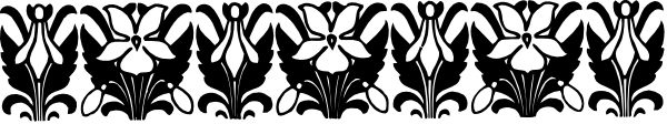 The image shows a black and white pattern with floral designs on it.