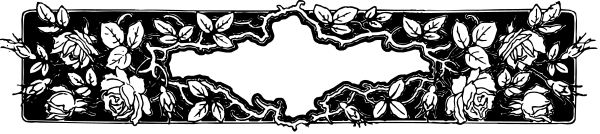 The image shows a decorative border with an intricate design featuring floral patterns on what appears to be a wallpaper-like background.