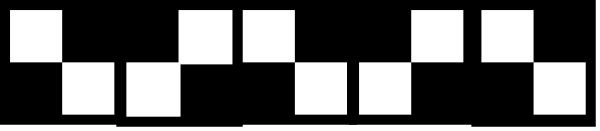 The image shows a pixelated representation of an object with multiple segments connected by straight lines forming what appears to be a patterned surface or structure in shades of gray on a light background.