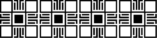 The image shows a pattern of black squares with white borders on a gray background.