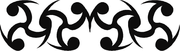 The image shows a black background with white text that reads "THE END" at both ends of what appears to be an abstract design resembling waves or circles in between.