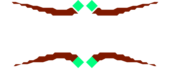 The image shows a pixelated representation of an abstract design with red lines forming what appears to be stylized lettering against a dark background on the left side; there is also green coloration that resembles dots, possibly representing stars or other celestial bodies in space-like patterns.