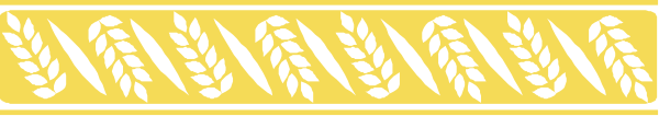 The image shows a yellow ribbon with wheat designs on it against a gray background.
