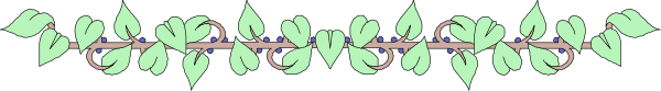 The image shows a decorative border with green leaves on top of it against a grey background.