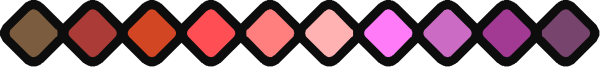 The image shows a line of six colorful hearts on a gray background with no other discernible elements present.