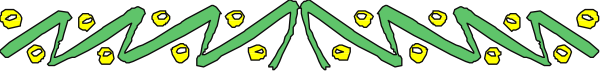 The image shows a gray background with green leaves at both ends of an object that resembles a plant-like structure in between them; there is no text present within this small clip-art image.