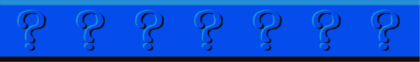 The image shows a row of question marks on top of blue water with no other discernible elements present.