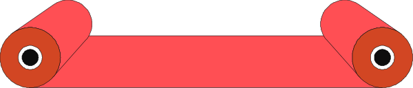 The image shows a red object with three smaller pinkish-red circles on it against a grey background.