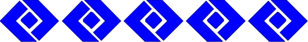 The image shows a blue ribbon with white diamonds on it against a gray background.