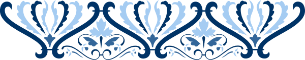 The image shows a blue decorative border with an intricate pattern on it against a plain background.