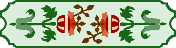The image shows a decorative border with floral patterns on it against an off-white background.