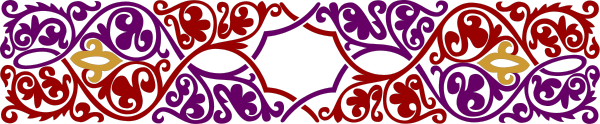 The image shows a purple banner with red decorative elements on it against an indistinct background.