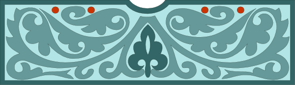 The image shows a decorative tile with an intricate design featuring blue patterns on it against a grey background.