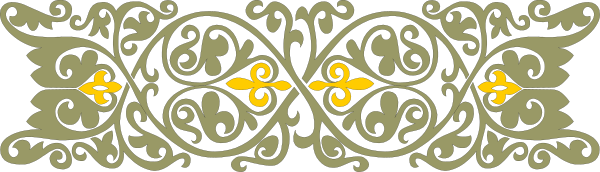 The image shows a decorative border with an intricate design featuring scrollwork and floral patterns on what appears to be wallpaper in shades of brown and cream against a darker background.
