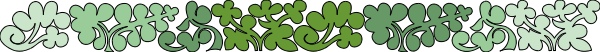 The image shows a green border with white floral designs at each corner of an otherwise grey background.