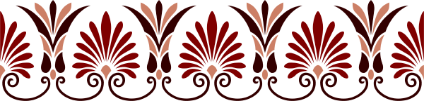 The image shows a red floral pattern with black outlines on an otherwise plain background.