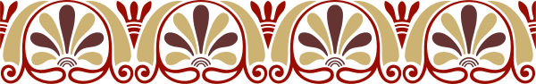 The image shows a decorative border with intricate patterns featuring reds, yellows, blacks, whites, greys, browns, beiges, creams, golds, silvers, blues, and purples on what appears to be an off-white background.