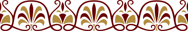 The image shows a section of wallpaper with an intricate pattern featuring red borders on either side framing what appears to be gold-colored decorative elements in between.