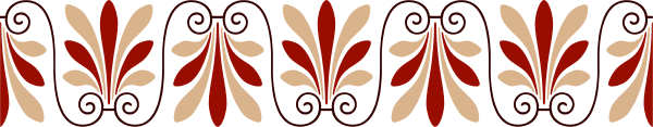 The image shows a decorative border with an intricate pattern featuring red flowers on what appears to be a gray background.