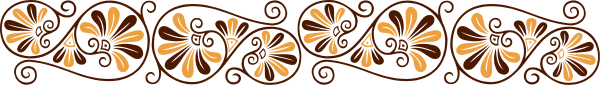 The image shows a decorative border with an intricate pattern of leaves at its center against a plain background.