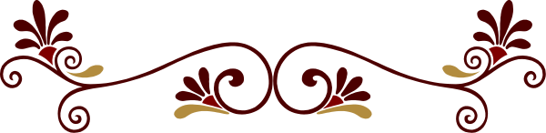 The image shows a red decorative border with gold accents on either side of it against a gray background.