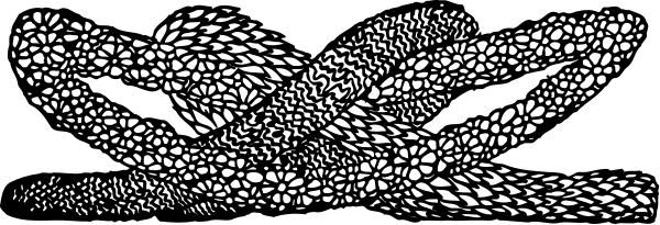 The image shows a black and white pattern with intricate designs that resemble leaves on branches against an abstract background.