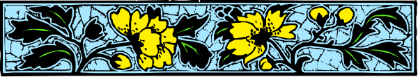 The image shows a blue wall decoration with yellow flowers on it.