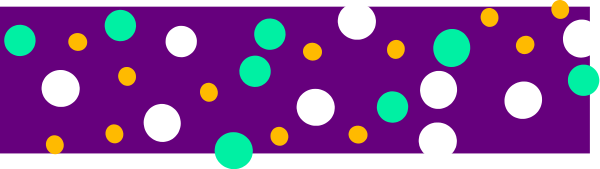 The image shows a purple wall with white polka dots on it.
