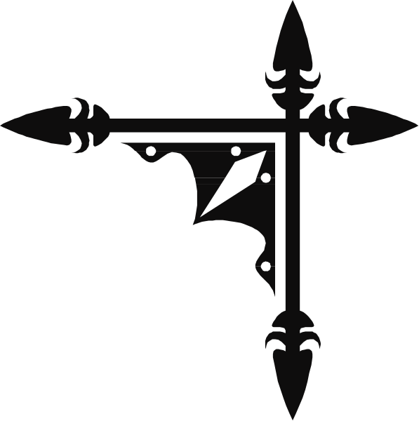 The black and white silhouette of a compass rose with four cardinal directions labeled N E S W on it against an untextured background.