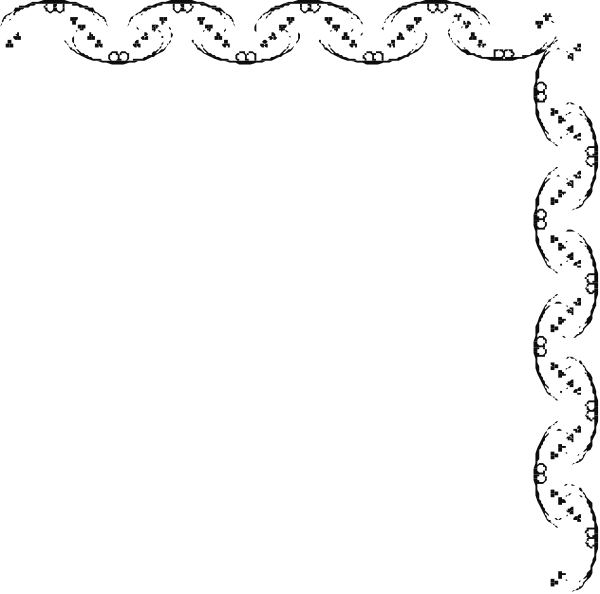 The blackboard with white border has a decorative design on top left corner of it.