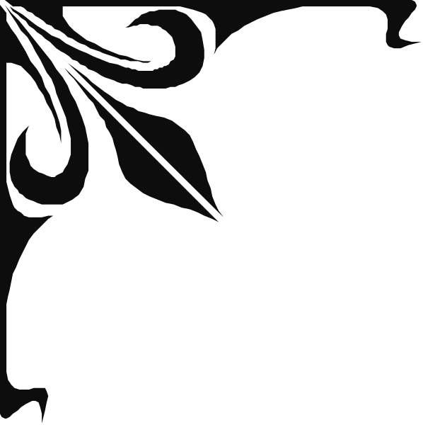 The black and white silhouette of a person's head with decorative elements around it on either side.