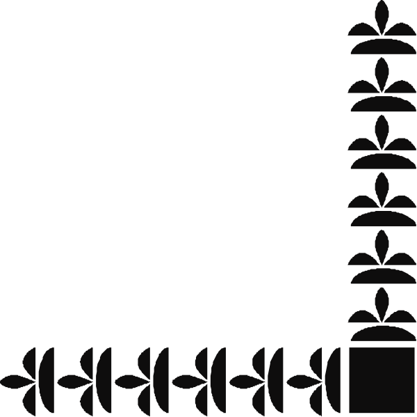 The black and white illustration shows a series of stylized leaves forming an upward pattern with a blank space at top right for text insertion.
