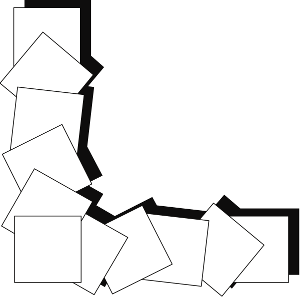 The black and white puzzle pieces on a tabletop with no visible background details.