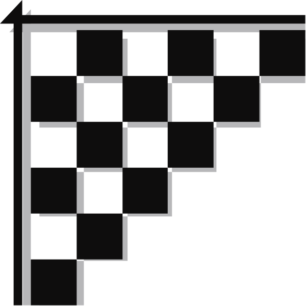 The image shows a black and white pixelated representation of an escalator with multiple steps leading upwards to what appears to be another level in a building or structure.