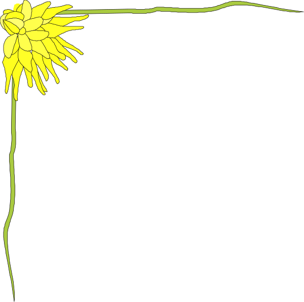 The image shows a black background with two yellow flowers on either side of an empty space that resembles a cardboard box shape in between them.